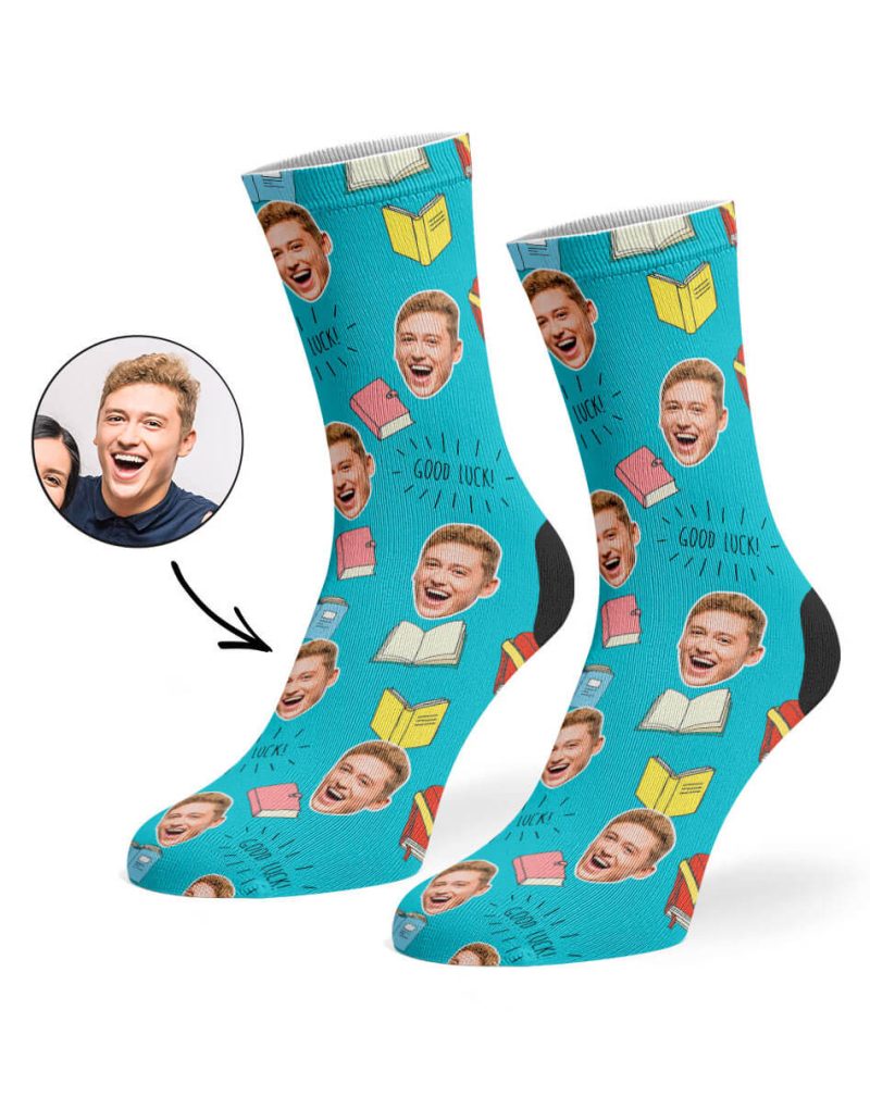 Turquoise Good Luck Books Socks