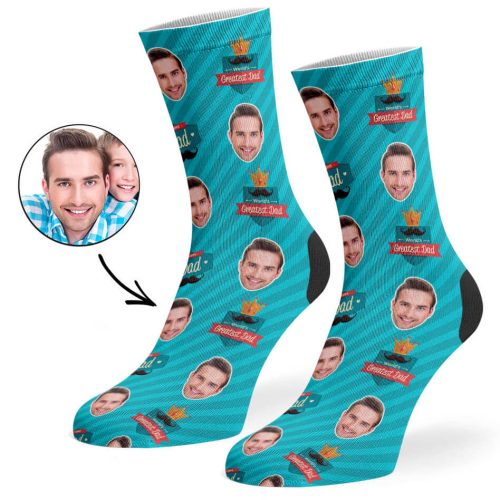 Turquoise Greatest Dad Socks