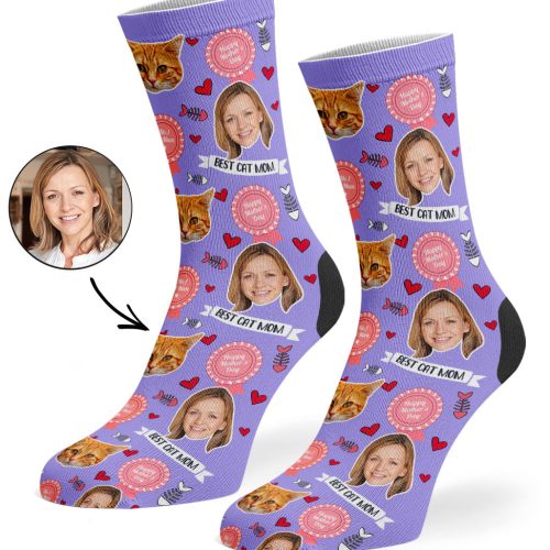 Violet Best Cat Mom Socks