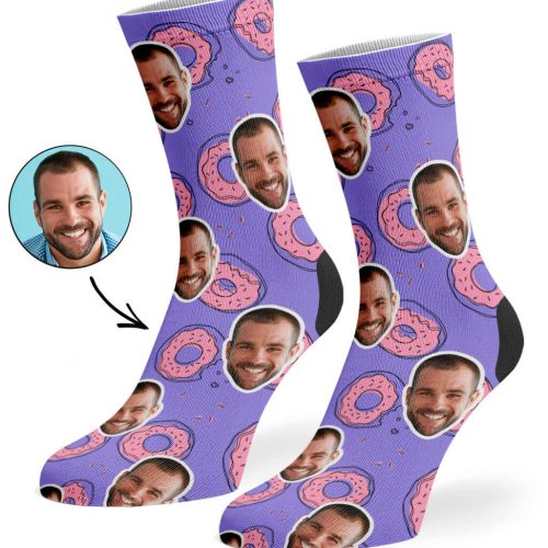 Violet Donut Doodle Socks