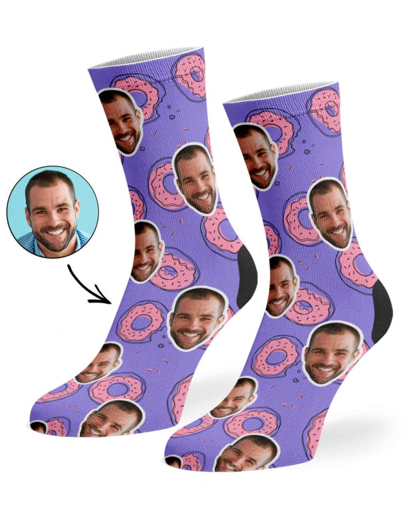 Violet Donut Doodle Socks