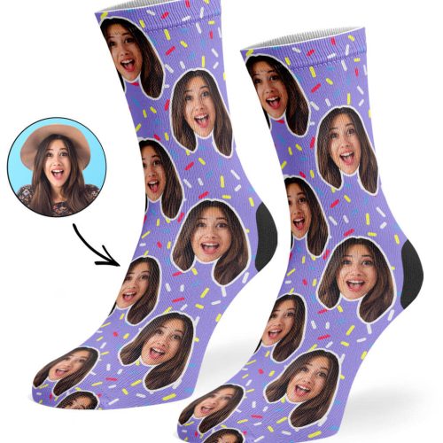 Violet Donut Sprinkles Socks