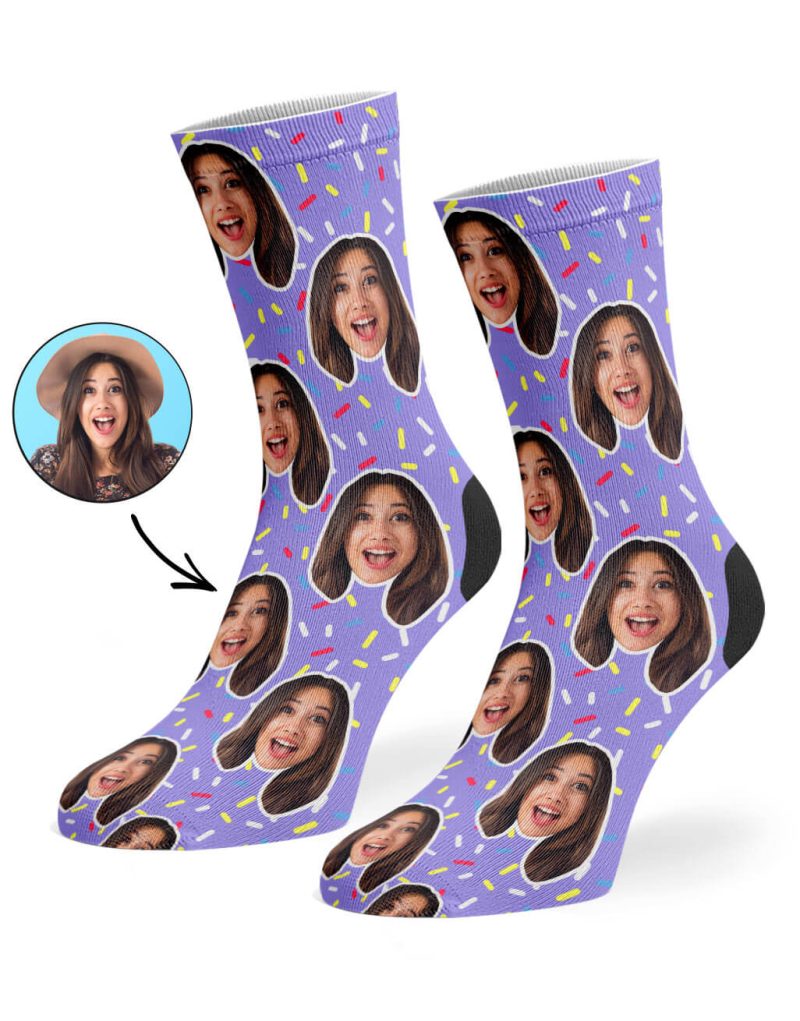 Violet Donut Sprinkles Socks