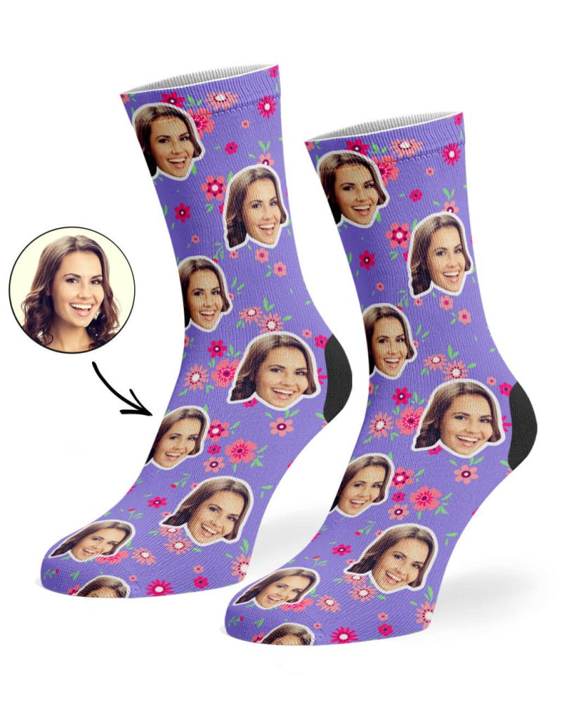 Violet Flower Socks