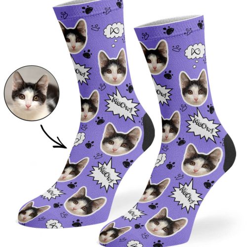 Violet Your Cat Meow Socks