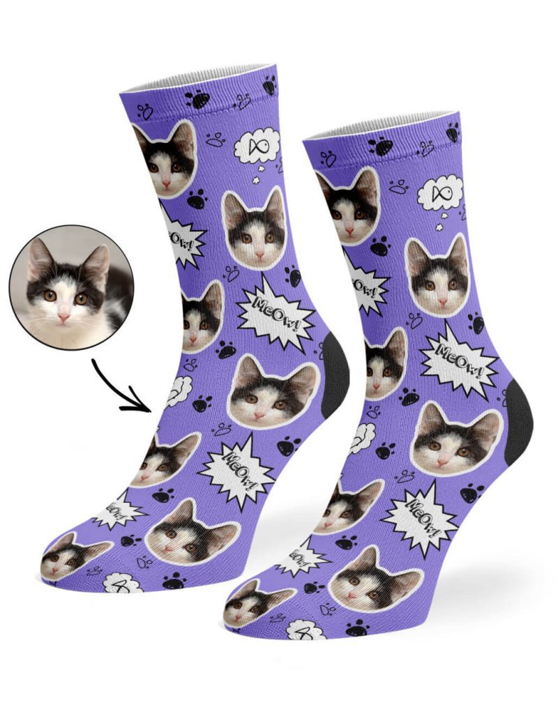 Violet Your Cat Meow Socks