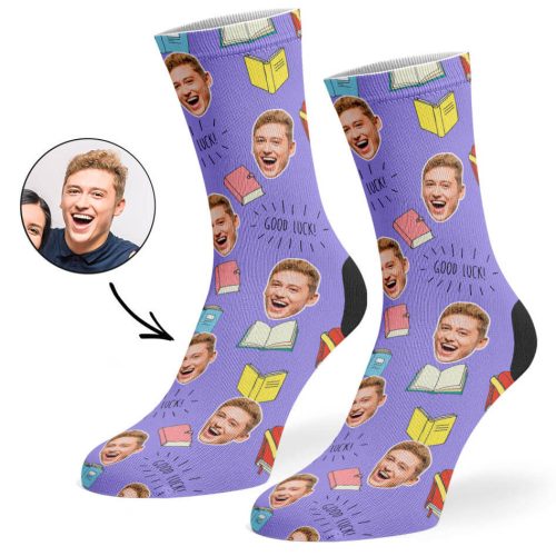 Violet Good Luck Books Socks