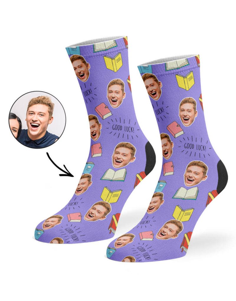 Violet Good Luck Books Socks