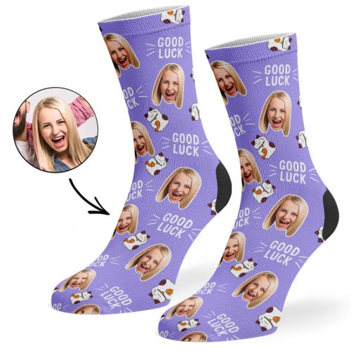 Violet Good Luck Cat Socks