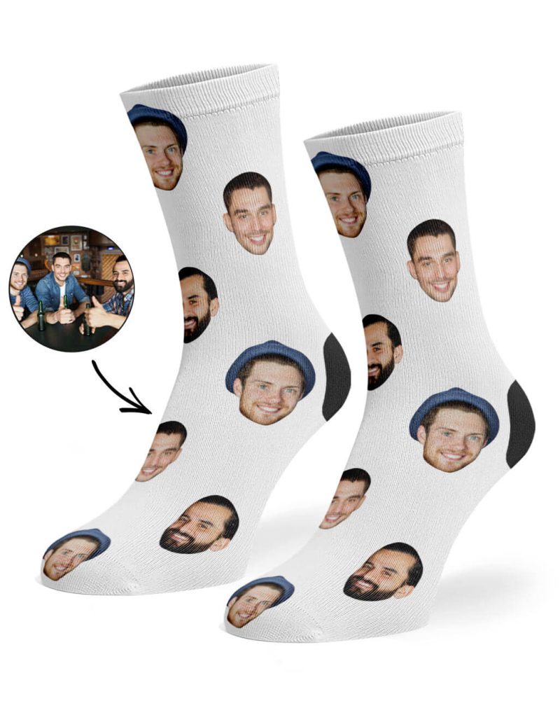 White Best Friend Face Socks