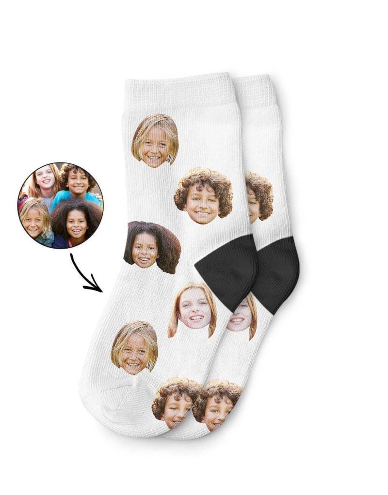 White Best Friend Face kids Socks