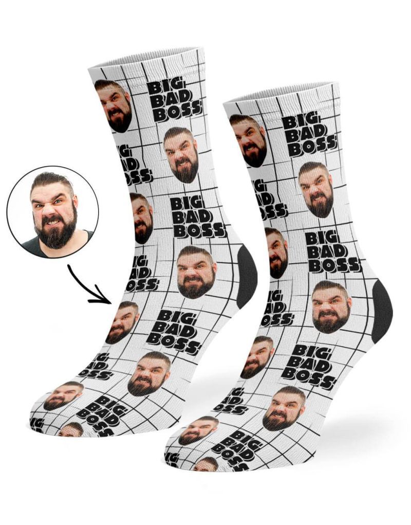 White Big Bad Boss Socks