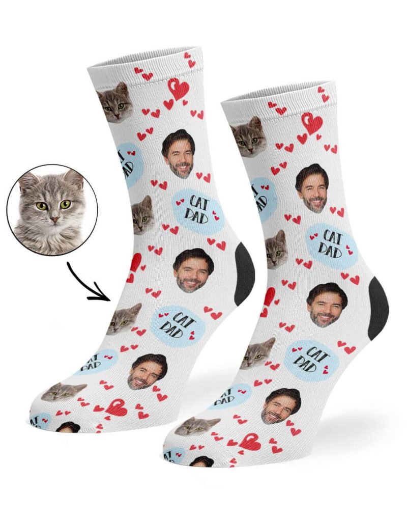 White Cat Dad Socks