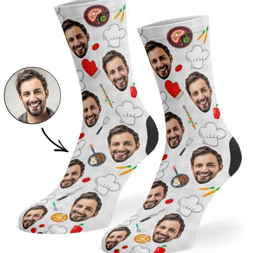 White Chef Face Socks