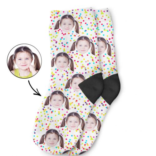 White Colourful Spot Kids Socks