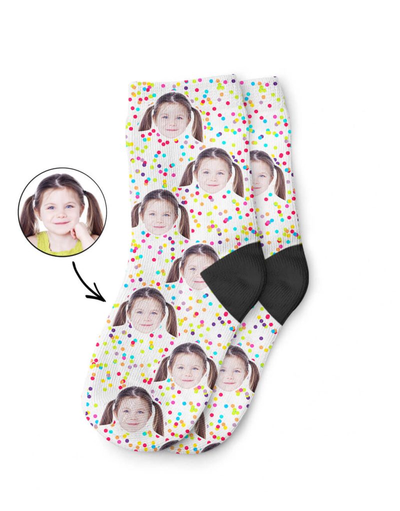 White Colourful Spot Kids Socks