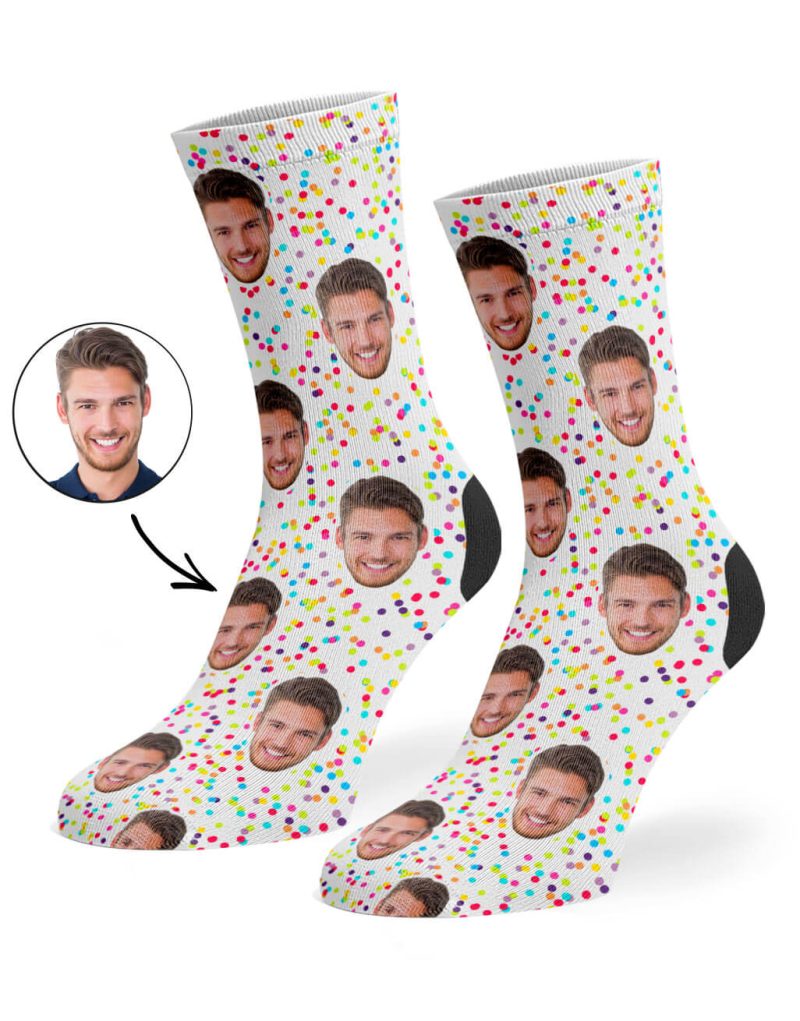 White Colourful Spots Socks