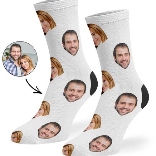 White Couple Face Socks