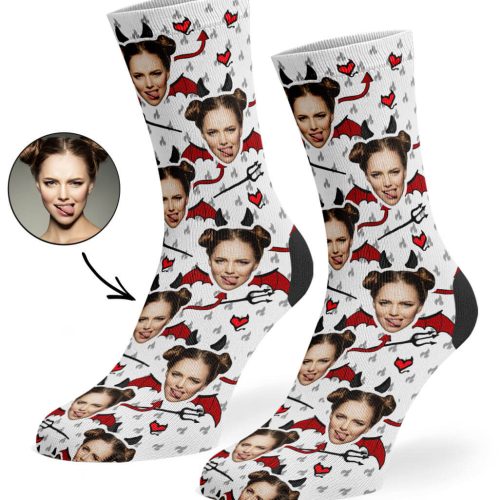 White Devil Face Socks