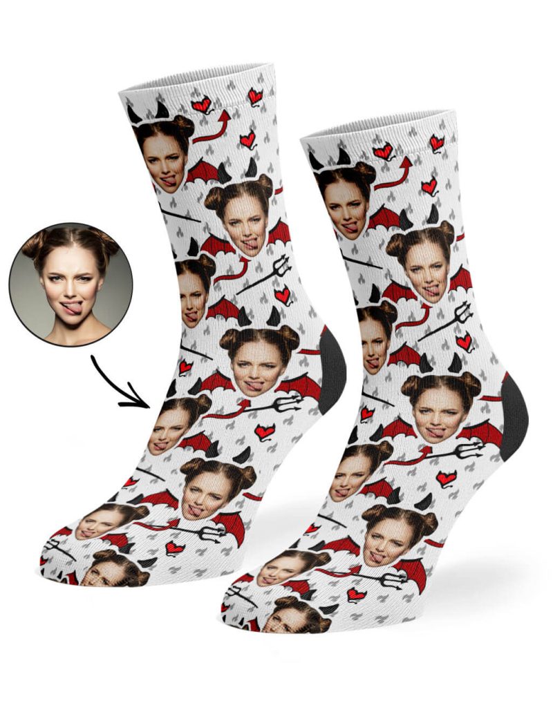 White Devil Face Socks