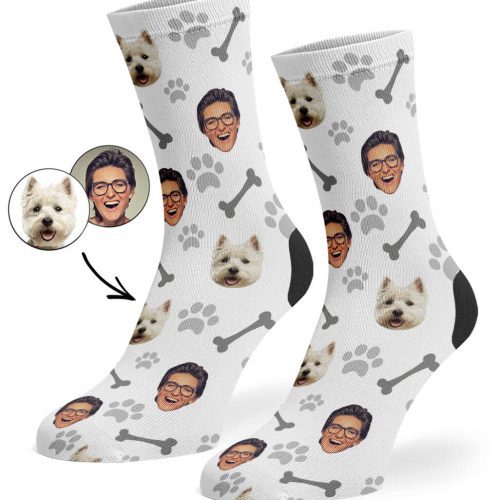 White Dog Owner Socks