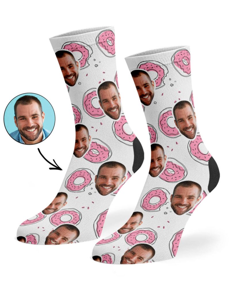 White Donut Doodle Socks