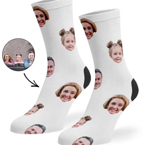 White Family Face Socks