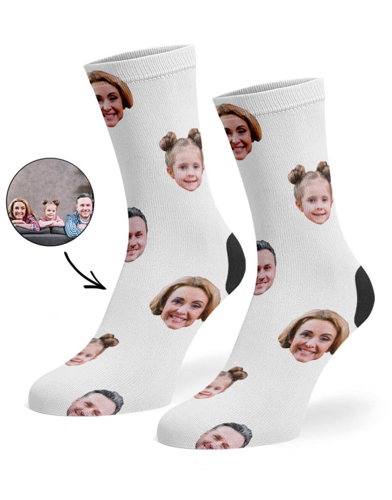 White Family Face Socks