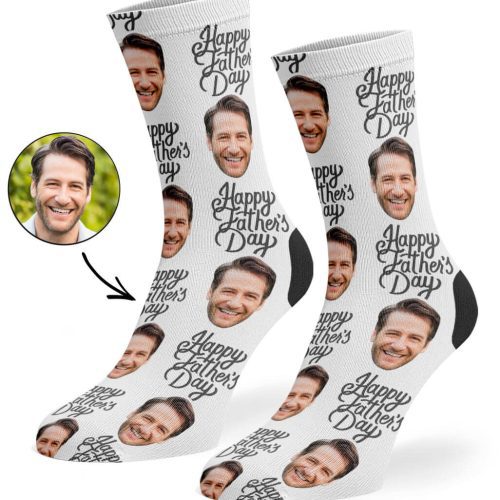 White Happy Fathers Day Socks