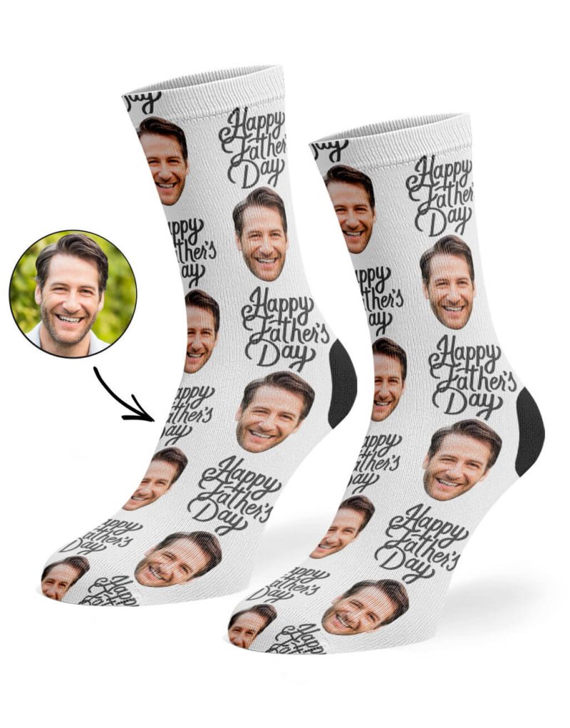 White Happy Fathers Day Socks