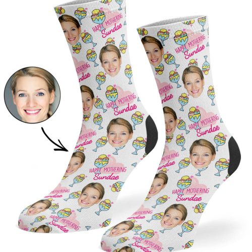 White Happy Mothering Sundae Socks