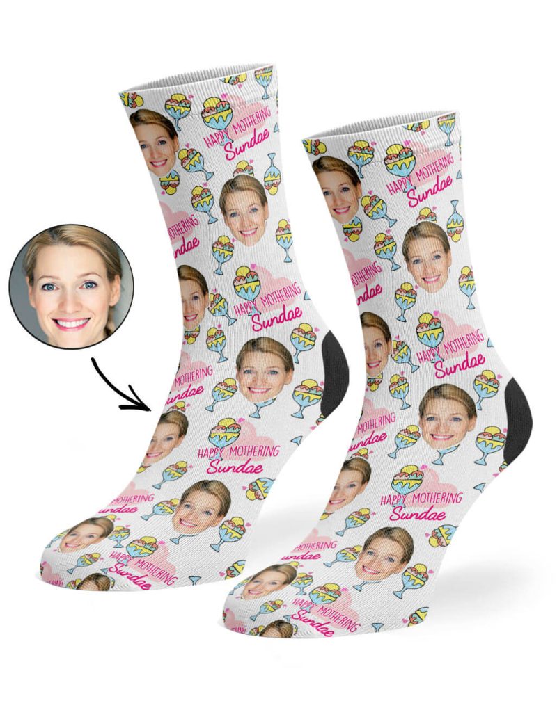 White Happy Mothering Sundae Socks