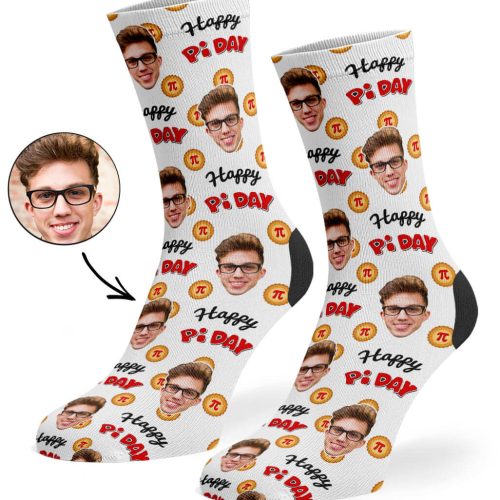 White Happy Pi Day Socks