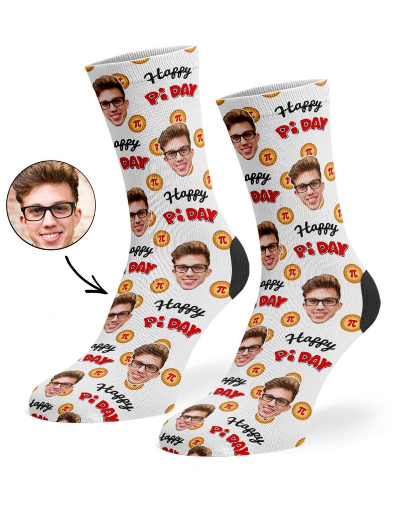 White Happy Pi Day Socks