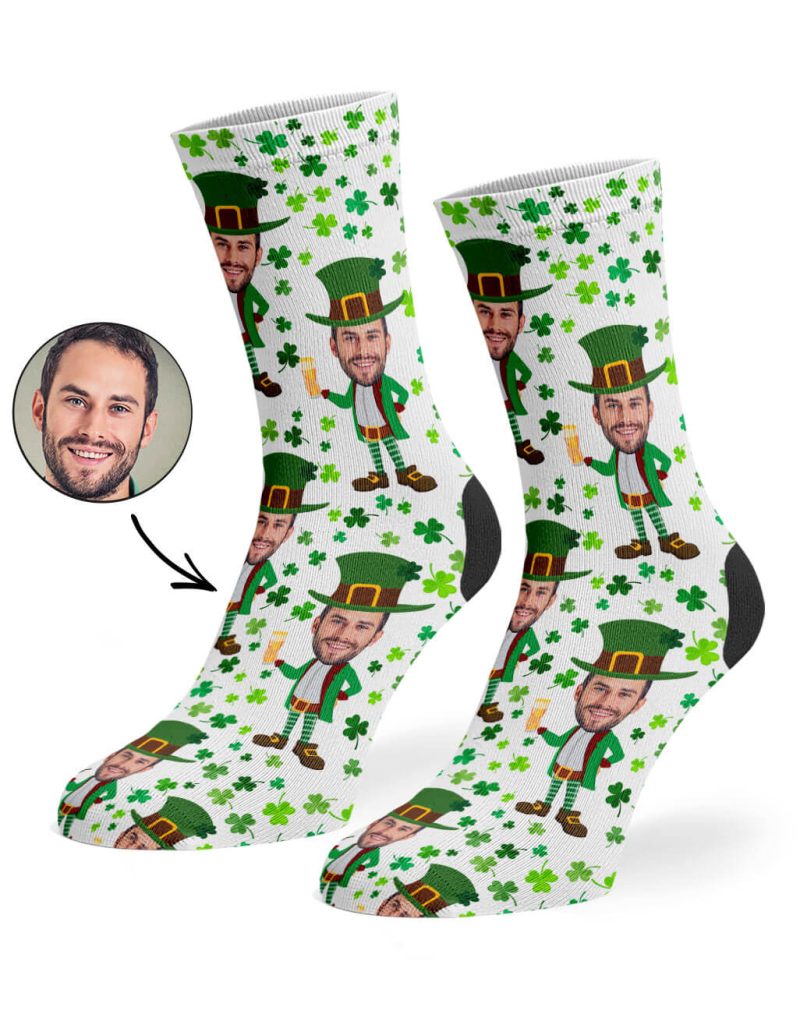 White Leprechaun Me Socks