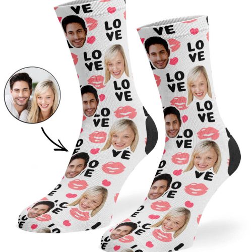 White Love Lips Socks