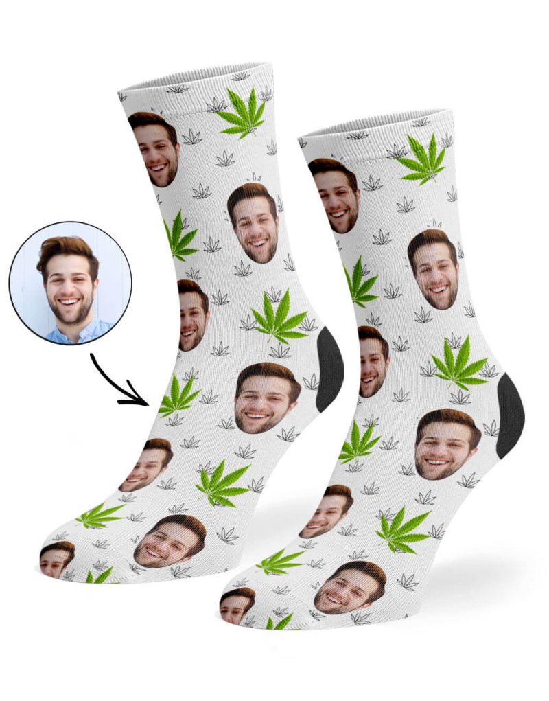 White Marijuana Socks