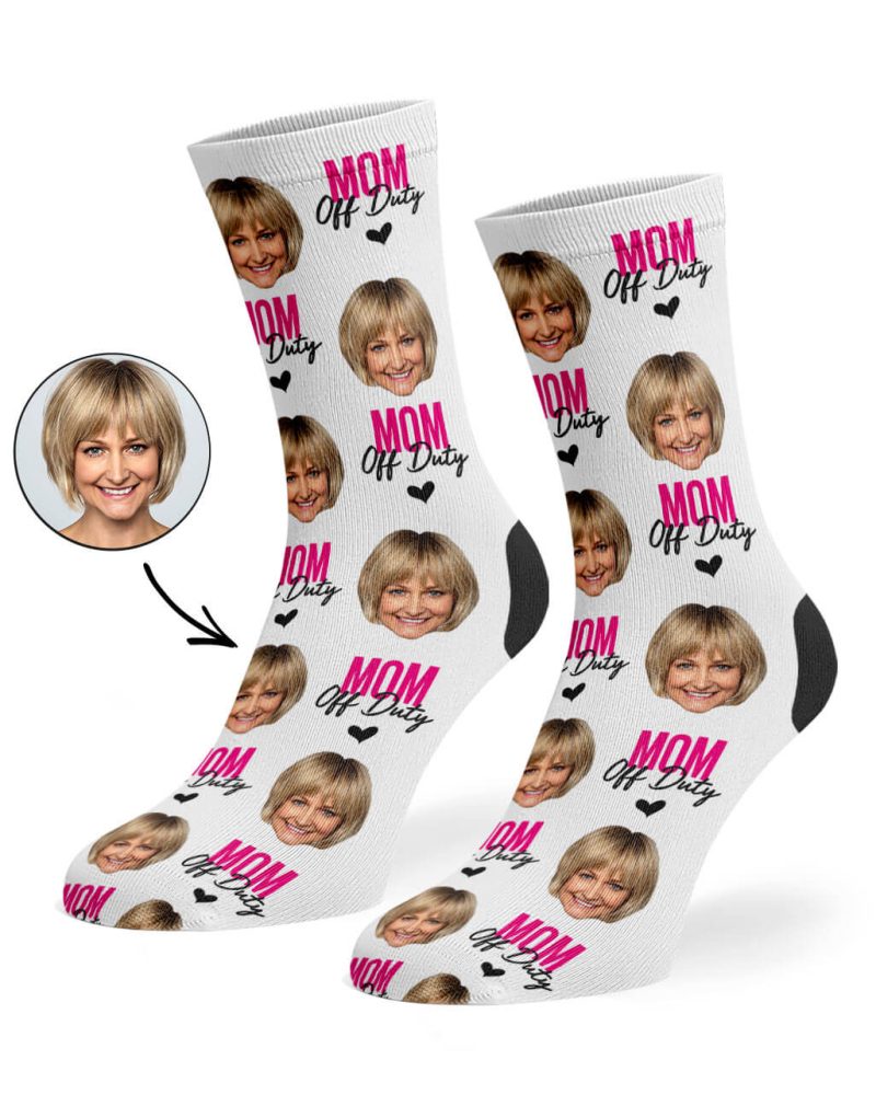 White Mom Off Duty Socks