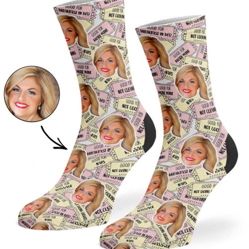 White Mother s Day Coupon Socks