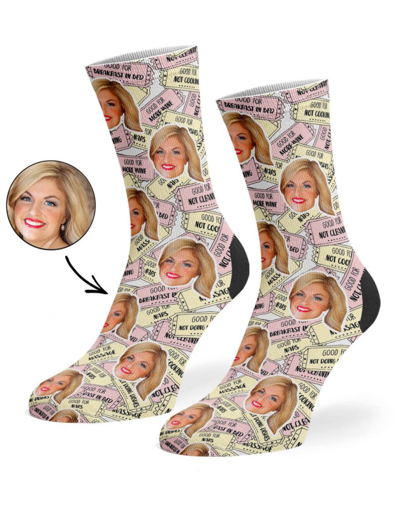 White Mother s Day Coupon Socks