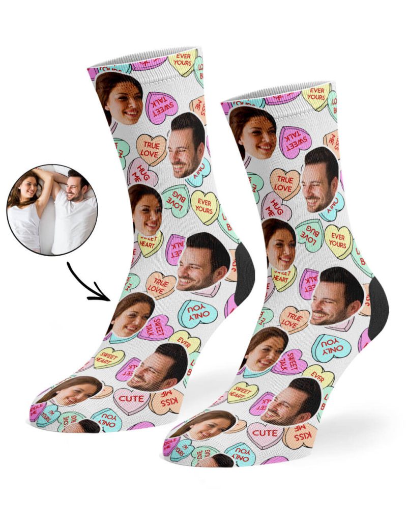 White Nice Love Hearts Socks