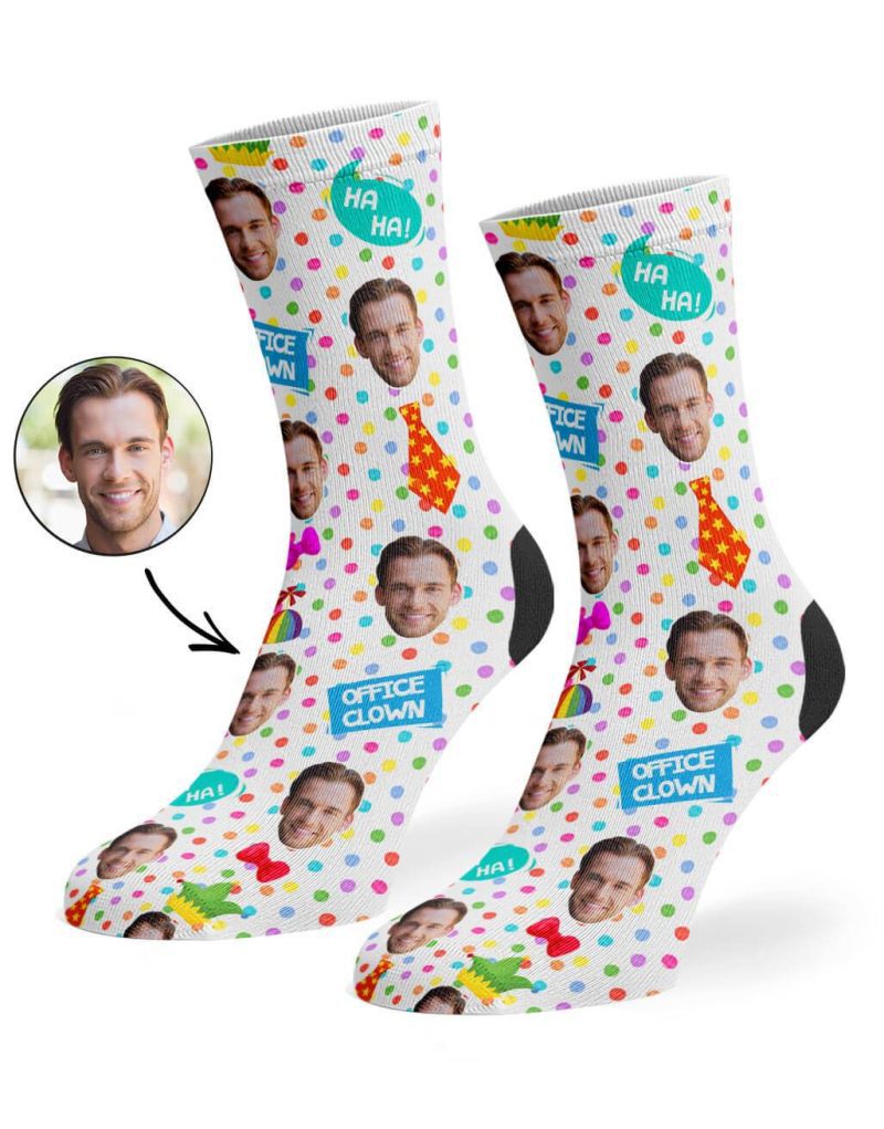 White Office Clown Socks