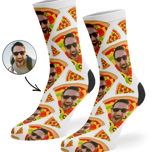 White Pizza My Face Socks