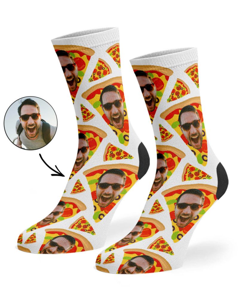 White Pizza My Face Socks