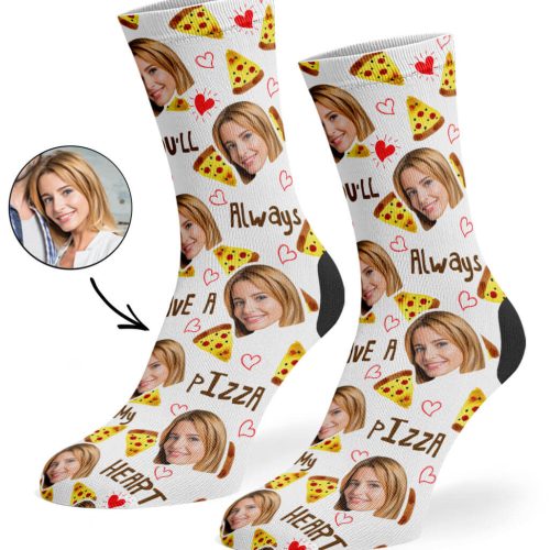 White Pizza My Heart Socks