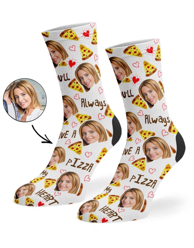 White Pizza My Heart Socks