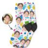 Retro Doodle Face Kids Socks