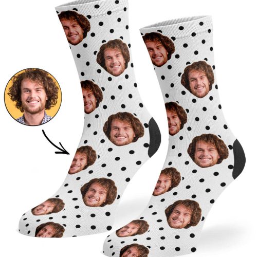 White Spotty Face Socks