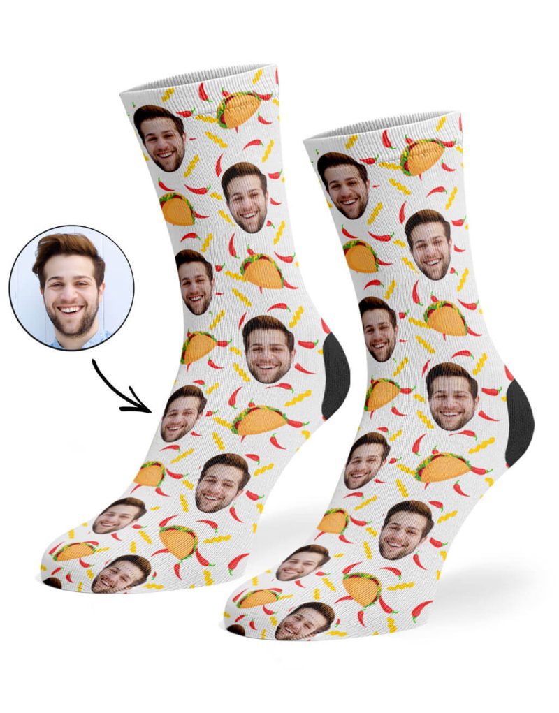 White Taco Face Socks