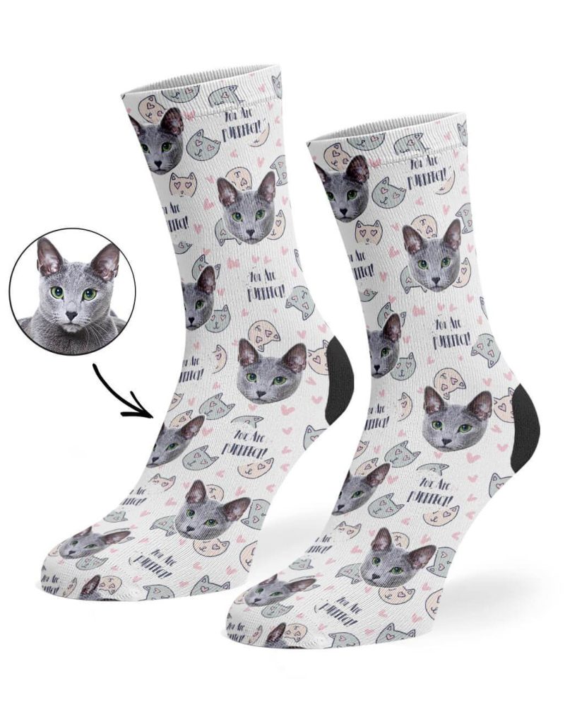 White You Are Purrfect Socks